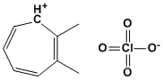 Molecular Structure of 61916-78-7 (Cycloheptatrienylium, 1,2-dimethyl-, perchlorate)